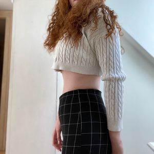 Grid black and white dress legging